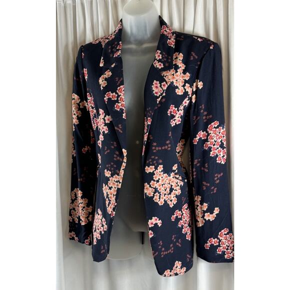 Cynthia Rowley Floral Blazer, Blue Multi, Sz: M, 70-03 - Picture 2 of 15